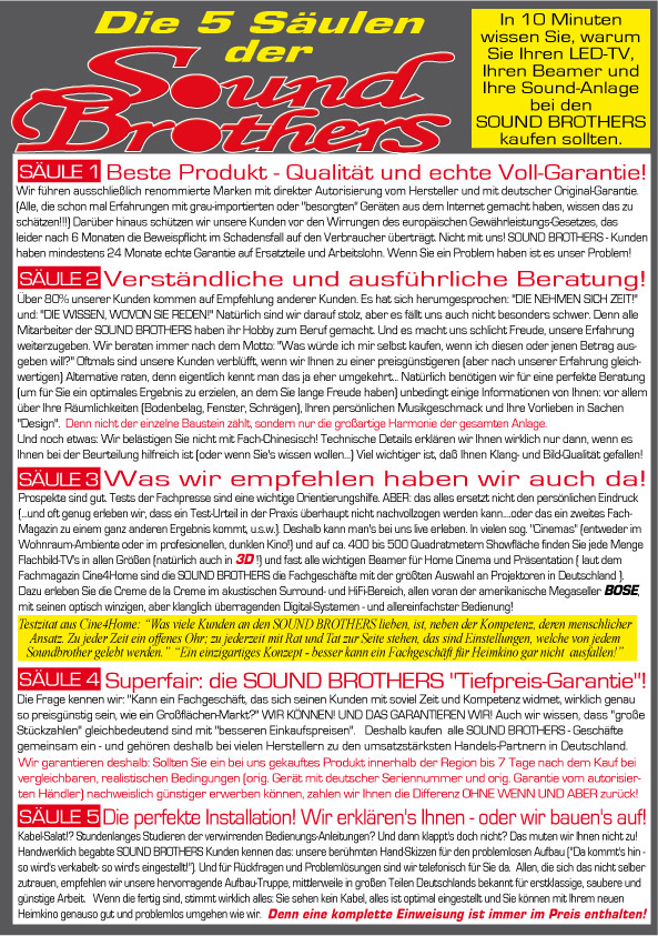Die 5 S�ulen der SOUND BROTHERS